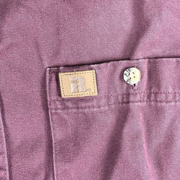Men's Wrangler Riggs Workwear Burgundy Button Down Shirt Size XL - Excellent - Picture 5 of 10